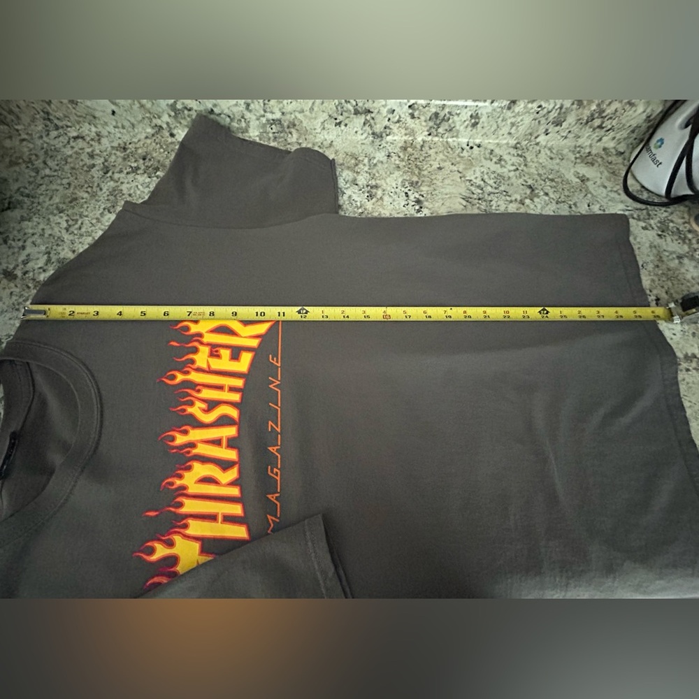 Thrasher Vintage 90s Y2K Flames Fire Print Skateboard Tee Shirt Size XL - Picture 7 of 7